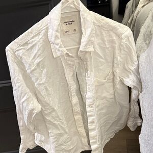 Abercrombie & Fitch Crisp White Linen Shirt
